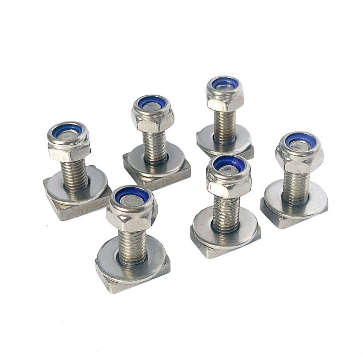 6Pack T Slot Bolts For Roof Rack W/Locknut M8 T Bolts With 27mm Threaded Stainless Steel Strong