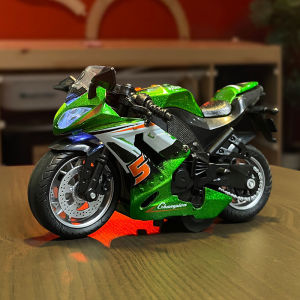 LEO 1:14 Kawasaki Alloy Motorcycle alloy model car Light & Sound effect for kids toys for boys toys for kids cars toys