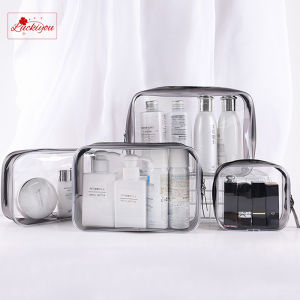 Transparent Cosmetic Bag PVC Women Clear Makeup Bags Beauty Case Travel Make Up Organizer Storage Bath Toiletry Wash Bag