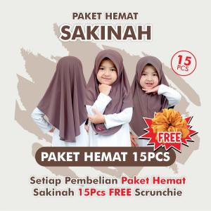 Bergo Instan Anak Jersey PAKET HEMAT Hijab SAKINAH anak Jersey 15 - 20 pcs Adem Menyerap Keringat Muslim Kerudung Instan Full Variasi Warna By Shamira