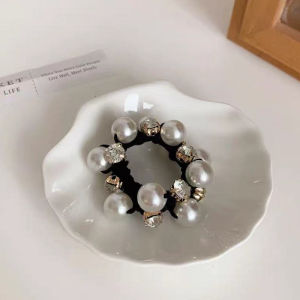 lamai hair accessories ยางรัดผมประดับไข่มุก ยางรัดผมเกาหลี ยางมัดผมน่ารักขนาดเล็ก แบบเรียบๆ สำหรับผู้หญิง Pearl rubber band girl hair band ponytail hair rope