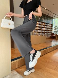 【STOCK】Womens Korean wide leg pants slimming casual trousers thin section lazy style Suit pants high trousers