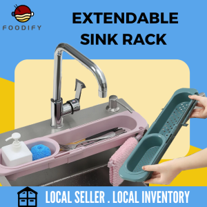 Telescopic Sink Rack Soap Holder Kitchen Sinks Organizer Adjustable Drainer Storage Basket Kitchen Accessories