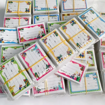 (KHO SỈ) Combo 100 Nhãn Vở Decal (bóc dán) nhiều hình nhiều mẫu