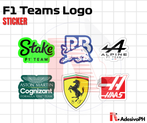 F1 Teams Logo Sticker Set / GLOSSY / MATTE / HOLOGRAPHIC RAINBOW / Waterproof / Scratchproof