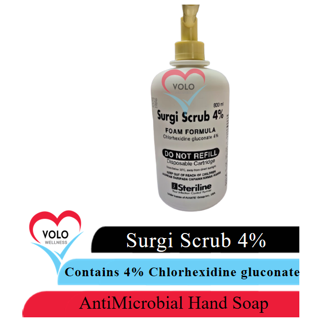 Surgi Scrub 4% Chlorhexidine Gluconate (Foam Formula), 800ML/bottle ...