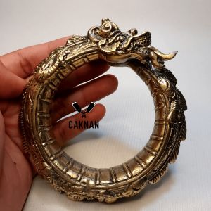 Gelang Ukir Naga Kuningan Kombinasi Perunggu Koleksi