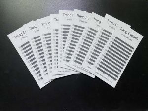 Label Dán Lông Mi decal Xi Bạc Bồi Giấy Dày (Không có dính line keo sẵn )- Mix(8-16mm)Set 10cái