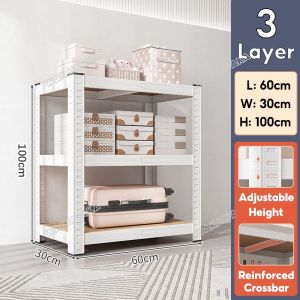 Elsa 4/5 Layers Steel Rack Shelves Metal Rack Shelf Storage Rack Adjustable Heavy Duty ShelvesMulti-Purpose Kitchen Rack