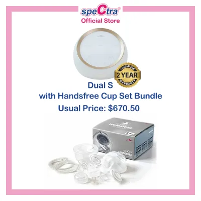 Spectra Dual S Double Electric Breast Pump Bundle - 2 Years Warranty (3 Pin Safety Mark Adapter)