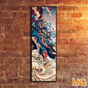 Combo 2 Tranh Thần Hộ Pháp Size 20x60cm - Ảnh nét màu sắc đẹp bo khung chắc chắn - Tranh Nhật Cổ