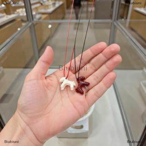 [COD] Biubiuni Đầy Màu Sắc Ngựa Anh Đào Mặt Dây Chuyền Dài Vòng Cổ Cho Phụ Nữ Có Thể Điều Chỉnh Áo Len Chuỗi Đồ Trang Sức Thời Trang Phụ Kiện Chokers