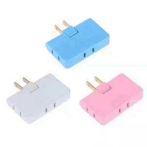 3 in 1 Extension Plug Adapter Foldable 2-Prong Swivel Ac AdapterMini Rotatable Socket Converter Slim Design Indoor Wall Tap Power Outlet Extender Plug