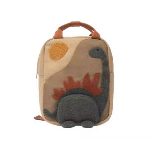 QUA Canva Dinosaur Shape Backpack Embroidered Cartoon Animal Shaped Backpack Personalized Kids Schoolbags Dinosaur Dinosaur Shape School Bag Kids