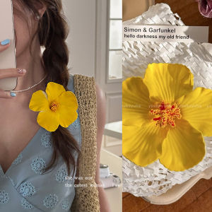 Tooyoo Atmosphere Hair Clip Vacation Style Sweet Headdress Simulation Fu Sang Flower Hair Clip Babae