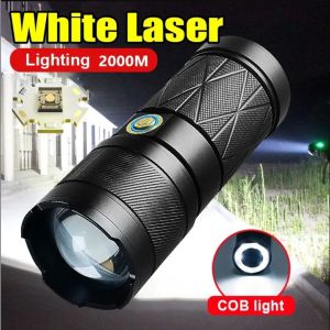 3000W Metal Torchlight ultra bright Full set G80 Super bright Flashlight with USB Waterproof White Laser Torchlight Outdoor Lamp for Emergency Light
