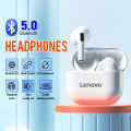 Lenovo Thinkplus LP40 ชุดหูฟังบลูทู ธ ไร้สายจริงไร้สายสีขาวกึ่งในหูกีฬาตัดเสียงรบกวนเบสหูฟังเพลงสากล Apple Huawei Xiaomi โทรศัพท์มือ. 