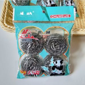6pcs Steel Wool Stainless Premium Stainless Steel Scrubber Wool Scrubber Metal Scouring Pad Scourer Pot Brush Pads