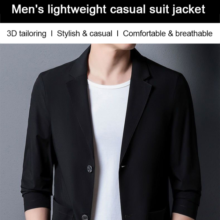 Men's%20Suit%20Jacket%20Korean-Style%20Male%20Blazers%20Spring%20Autumn%20Coat%20Lightweight%20Casual%20No%20Ironing%20-%20Image%205
