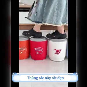 Funny Beverage Can Shape Garbage Bin with Press Lid Plastic Trash Box For Kitchen Bedroom Office Organization Essential