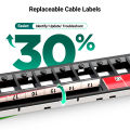 AMPCOM Patch Panel, 24 Port Patch Panel Pass Through, RJ45 Unshielded Thru Coupler Patch Panel with Backplane, Rack Mount 1U, 19", CAT6/CAT5E UTP Module. 