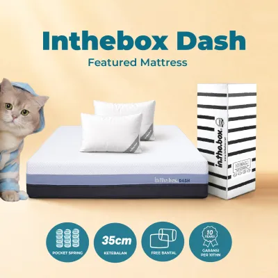 Kasur Spring Bed Extra Cool Fabric Orthopedic IN THE BOX Dash - FREE Bantal Ukuran 90x200 100x200 120x200 140x200 160x200 180x200 & 200x200