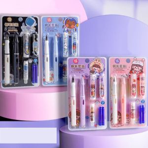 Bút máy tẩy được cho học sinh – Set 2 bút ngòi 0.38mm viết mượt tẩy dễ kèm 2 mực thay & đầu tẩy