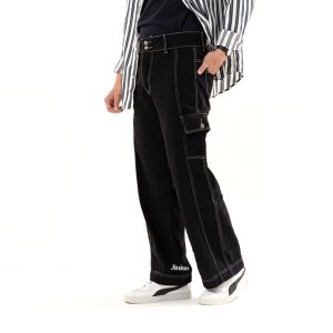 JINISO - Denim Loose Cargo Jeans Pria