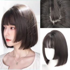 ERYRG ต่อผม วิกทรงเจ้าหญิง ทรงผมบ๊อบ คอสเพลย์โลลิต้า วิกผมสังเคราะห์ที่มีหน้าม้า หวาน ระบายอากาศได้ วิกผมหลายชั้นอนิเมะ สาวๆ