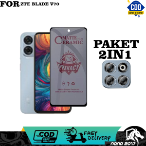 2IN1 TEMPERED GLASS BLUE ZTE ZTE BLADE V70 BONUS LENSA CAMERA ANTI RADIASI/BLUE