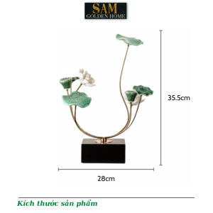 Tượng Đài Sen Decor Nhà Cửa Kệ Tủ Sang Trọng Gốm Sứ Cao Cấp Phong Cách Hiện Đại