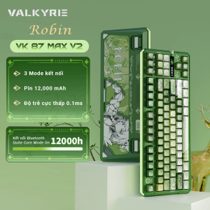 Bàn phím cơ Valkyrie VK87 Pro V2 - Bản nâng cấp mạnh mẽ với pin 12000 mAh - Dual 8K Return Rate - Dải LED viền siêu sáng và thiết kế cực kỳ đẹp mắt - BH 12 Tháng