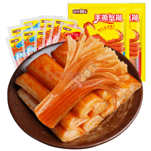 盐津铺子手撕蟹柳蟹味棒 Crab Fillet Crab Flavor Sticks Instant Edible Net Red Crab Meat Sticks 30 Packs
