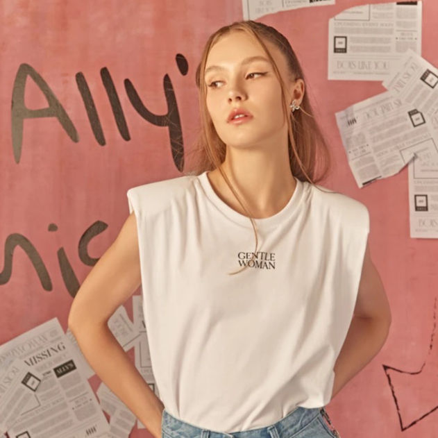 Gentlewoman Padded Shoulder Top Atasan Wanita Linen Off Shoulder