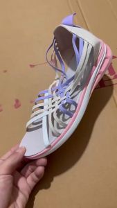 [Free Shipping] Summer Plus Size Womens Low-Top Breathable Sporty Woven Peep-Toe Roman Sandals
