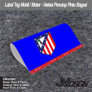 atletico madrid  - Label Tag Mobil - Variasi Penutup Pintu Bagasi - Hiasan Stiker Lego Mobil Viral