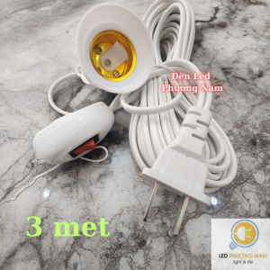 [Giá Hủy Diệt] Dây Đuôi E27 Liền Công Tắc có móc Treo Dây dài 3m/5m/10m