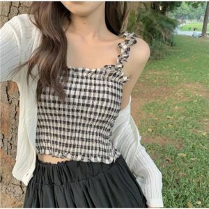 MYX Store Tanktop Kerut & Flanel Crop Top Korea Style