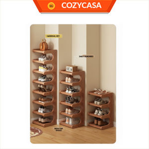 【COZYCASA】Doorway Bamboo Shoe Rack/Shoe Cabinet/Narrow Multi-layer Storage Rack/Space-Saving Shoe Cabinet
