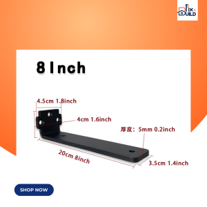 2PCS Black Steel Heavy Duty Concealed Floating Wall Bracket Front and Back Concealed Bracket Shelf Fix and Build