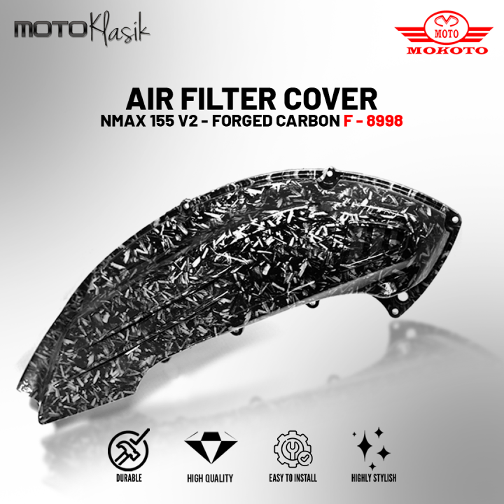 MOKOTO YAMAHA NMAX V2 AIR FILTER COVER GLOSSY HYDRO-DIP FORGED