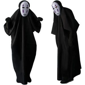 ToyStory Anime Cartoon Spirited Away Faceless Man No Face Man Cosplay Costume Robe Mask Adult Children Boys Girl Suit For Halloween Gift
