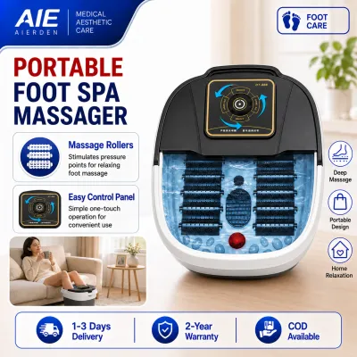 Electric Foot Spa Bath Massager DT-888 Multi Roller Foot Soaking Tub Visible Water Tank Household Foot Massage Machine Stress Relief