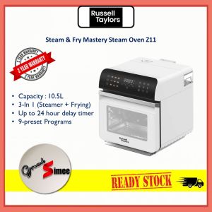 Russell Taylors Steam & Fry Mastery Steam Oven (10.5L) Z11 (3-in-1 Air Fryer/ Oven + Steamer + Steam Frying)