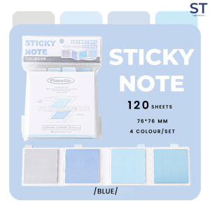 120 PCS Pastel Colour Sticky Notes Foldable Expandable Keep Case 4 Colour Portable Sticky Notes