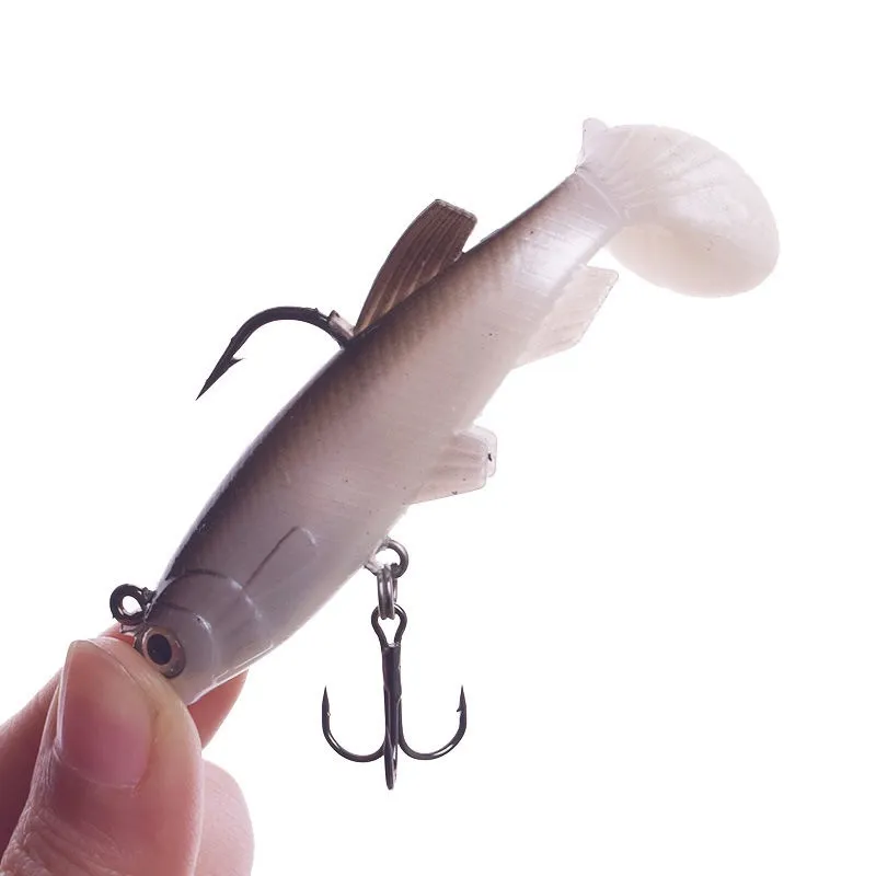T-Tail Fishing Jig Head Swimbaits Bass Fishing Lures Soft Plastic Lure for  Saltwater Freshwater