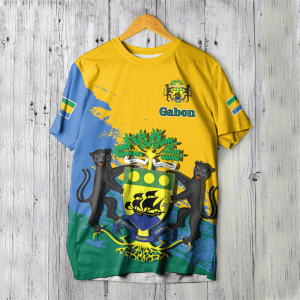 Gabon Mens T-shirt Casual Loose O Neck Gabonese Flag Short Sleeved African Counrty Tops Tees Men Clothing Oversized Tee Shirts
