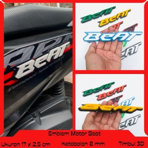 EMBLEM MOTOR  BEAT EKSTERIOR MOTOR DENGAN VARIASI TIMBUL 3D BAHAN  RESIN