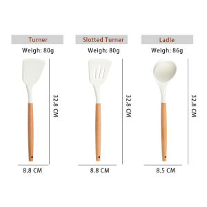 19PCS Silicone Knife Set With Storage Bucket Cooking Tools Heat-resistant Nonstick Utensils Kitchen