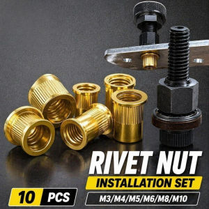 Rivet Nut Tool Carbon Steel Durable Heavy Duty Repair Set M3 M4 M5 M6 M8 M10 10PCS
